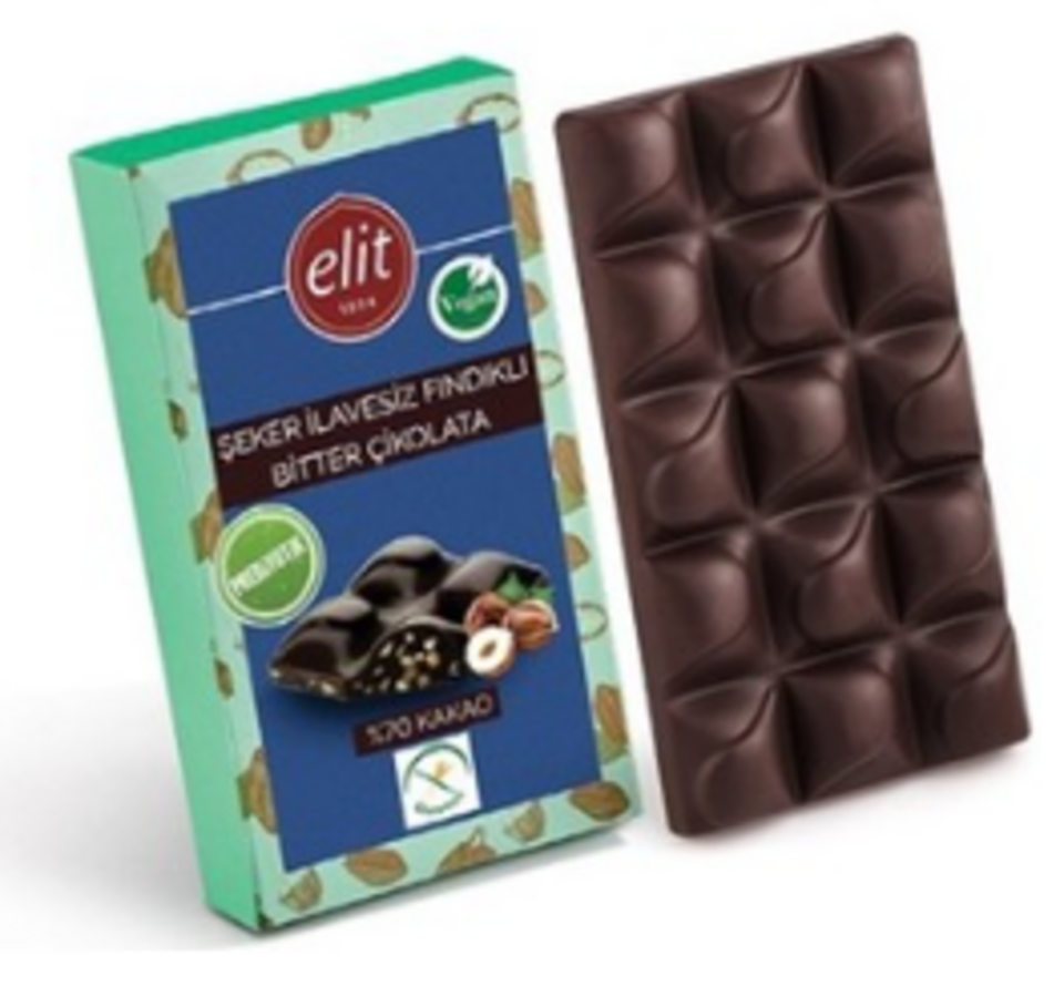 ELİT VEGAN ÇİKOLATA 60 GR- BİTER&FINDIK